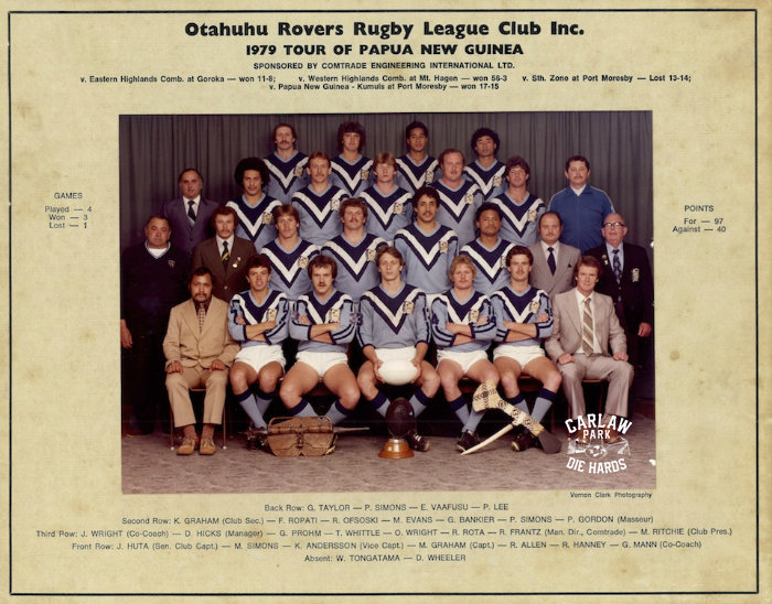 Otahuhu Rovers Rugby League Team Tour PNG 1979